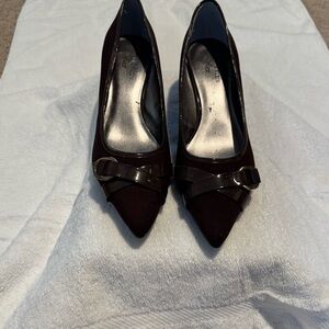 Anne Klein iflex Brown Heels with Buckle Detail